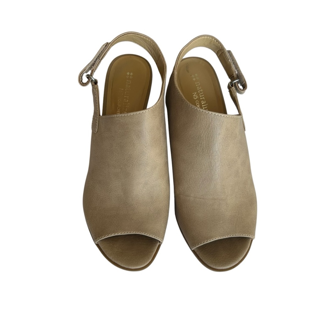 •Naturalizer Teagan Open-Toe Slingback Shoe Sz 6.5 in Nude/Taupe